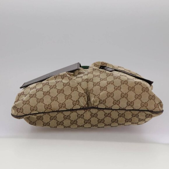 GUCCI GG Canvas Web Sherry Line Shoulder Bag Beige Red Green 169937 Auth ki5345 - Picture 7 of 16